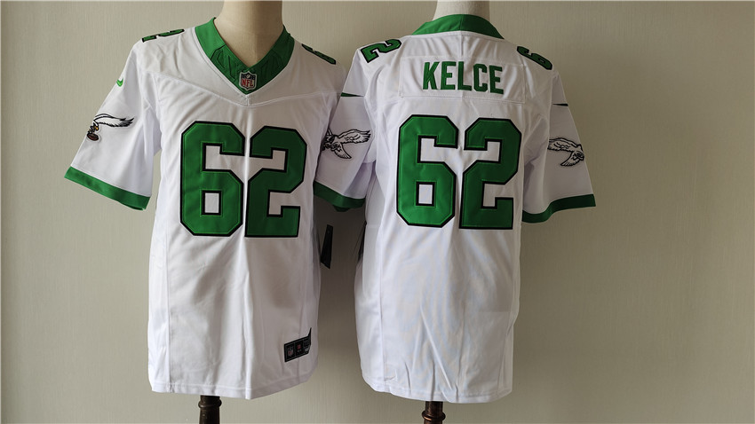 Men's White Philadelphia Eagles #62 Jason Kelce F.U.S.E. Vapor Untouchable Stitched Football Jersey